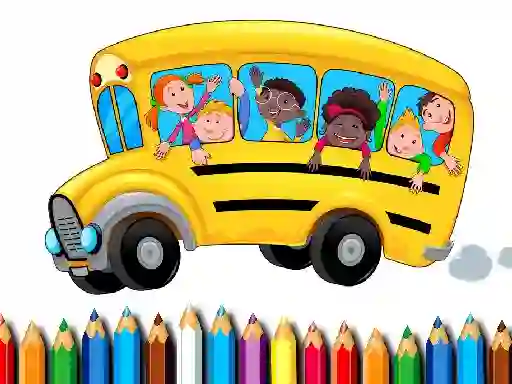 Mäng School Bus Coloring Book Internetis