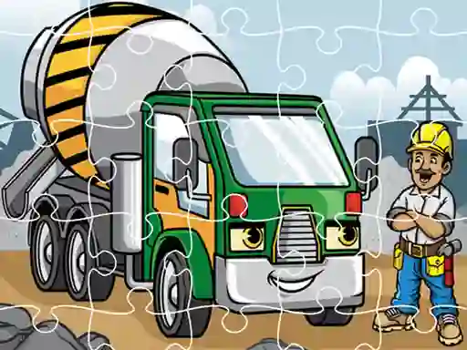 Mäng Construction Trucks Jigsaw Internetis