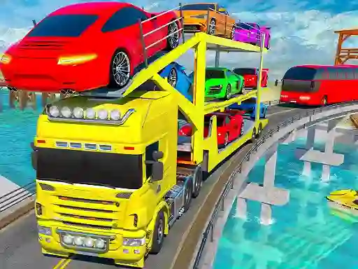 Mäng Crazy Mega Car Transport Truck Game Internetis