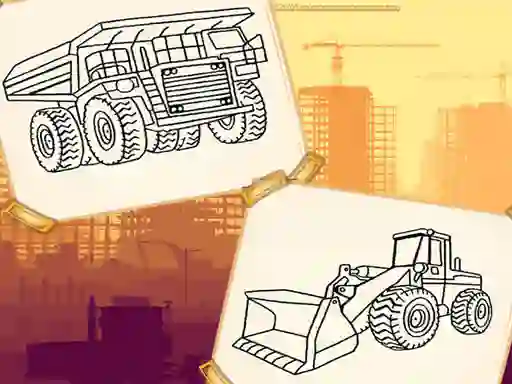 Mäng Construction Trucks Coloring Internetis