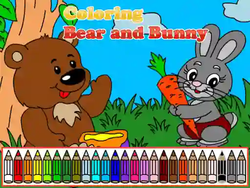 Mäng Coloring book: Bear and rabbit Internetis
