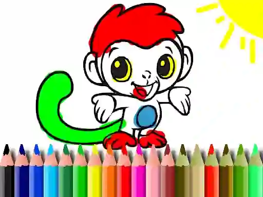 Mäng Back To School: Monkey Coloring Internetis