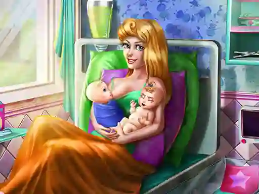 Mäng Sleepy Princess Twins Birth Internetis