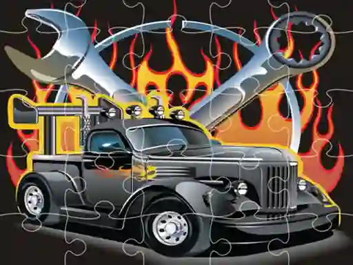 Mäng Hot Rod Jigsaw Internetis
