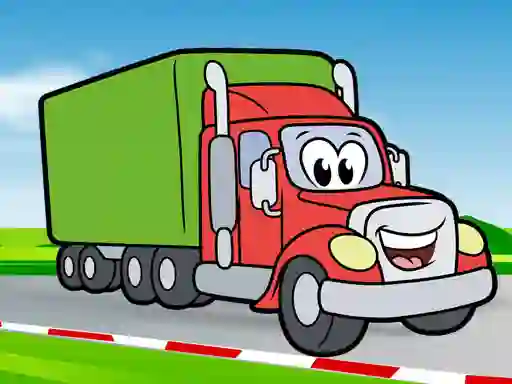 Mäng Happy Trucks Coloring Internetis