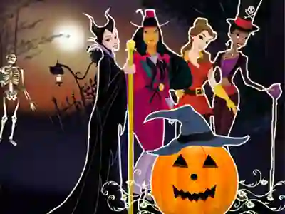 Mäng Princesses Halloween Night Internetis