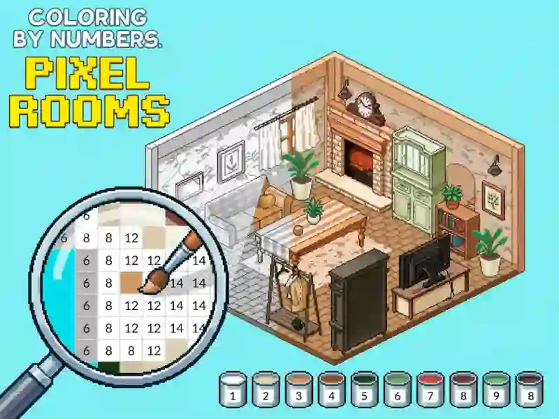 Mäng Coloring by Numbers Pixel Rooms Internetis