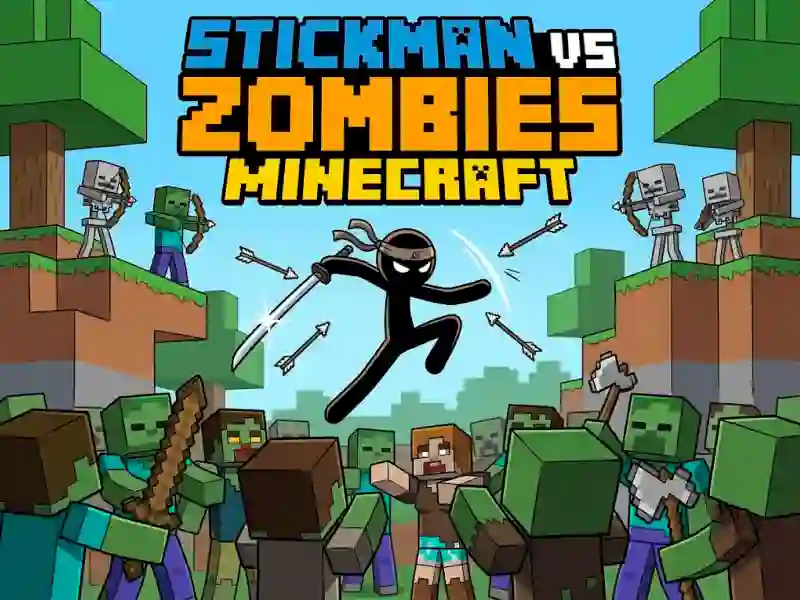 Mäng Stickman vs Zombies Minecraft Internetis