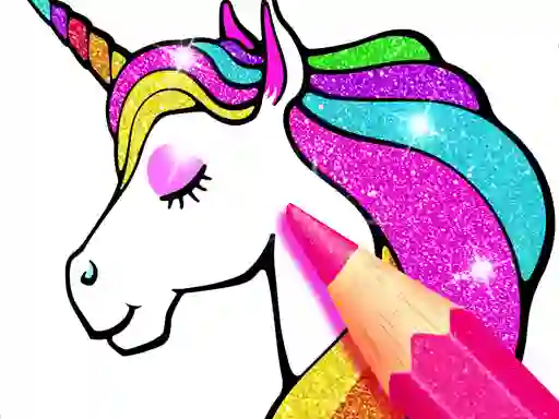 Mäng Unicorn Coloring Book Glitter Internetis