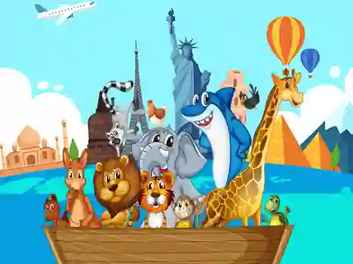 Mäng Crazy Friends Travel The World Puzzle Internetis