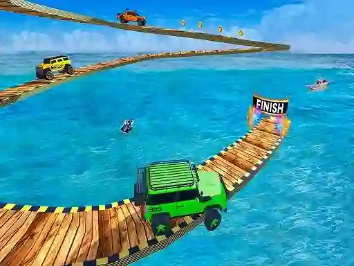 Mäng Impossible Tracks Jeep Stunts Driving Internetis