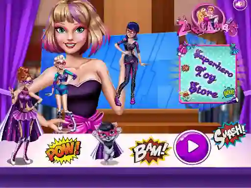 Mäng Superhero Toy Shop Internetis