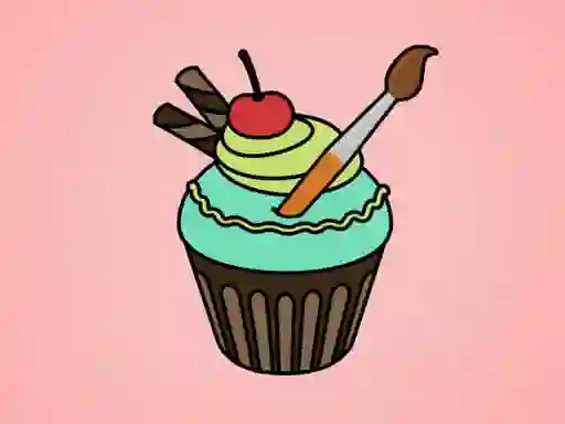 Mäng Yummy Cupcake Coloring Internetis