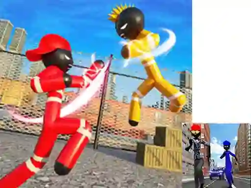 Mäng Stickman Police vs Gangsters Street Fight Internetis