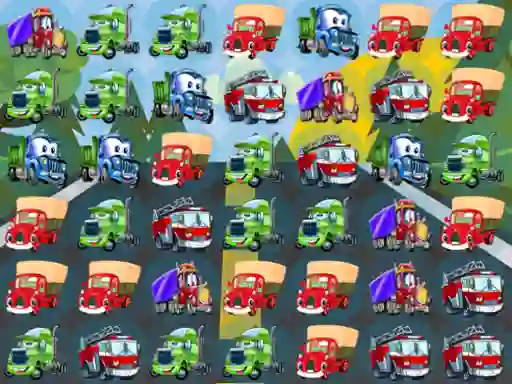 Mäng Cartoon Trucks Match 3 Internetis
