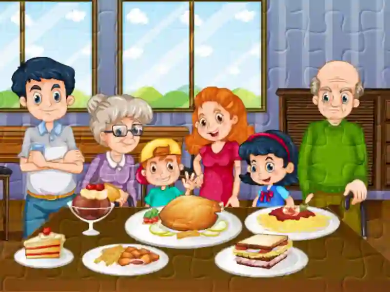 Mäng Family Dinner Jigsaw Internetis