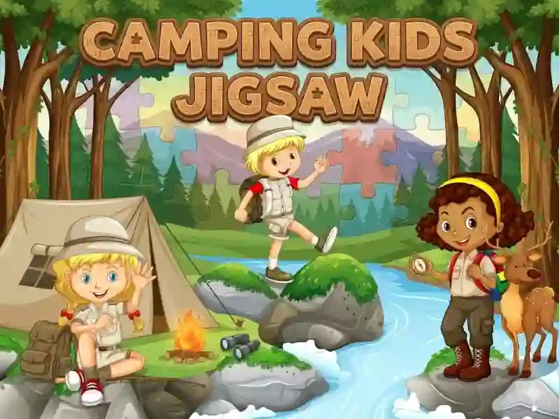 Mäng Camping kids jigsaw Internetis