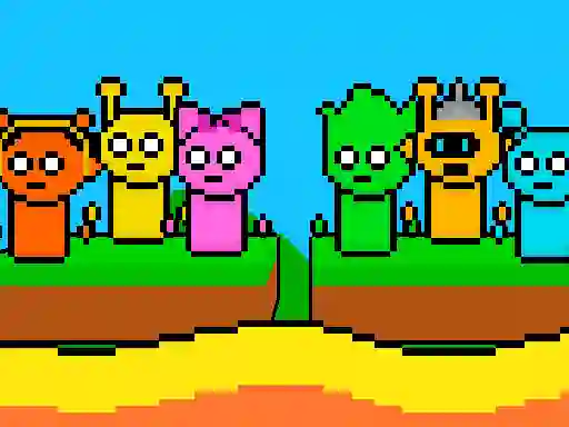 Mäng Sprunki Lava Escape 2Player Internetis