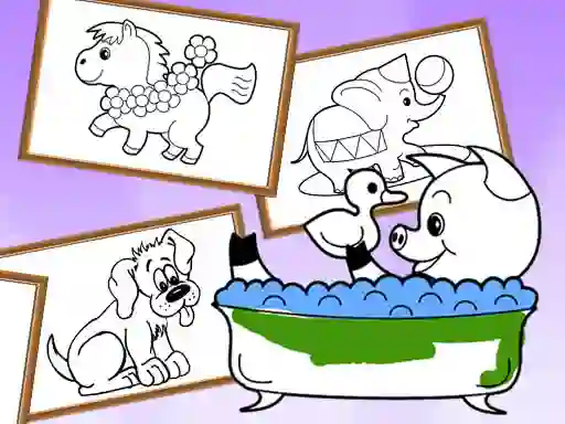 Mäng Cartoon Coloring for Kids Animals Internetis