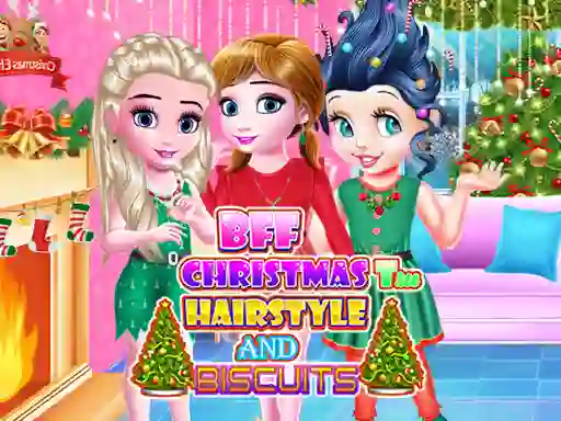 Mäng BFF Christmas Tree Hairstyle and Biscuits Internetis