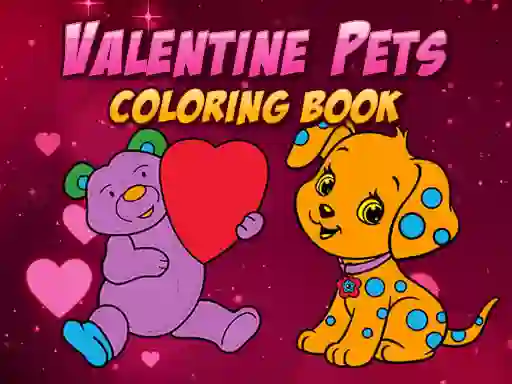 Mäng Valentine Pets Coloring Book Internetis