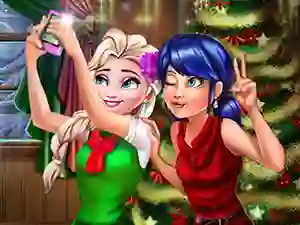 Mäng Ladybug And Elsa Xmas Selfie Internetis