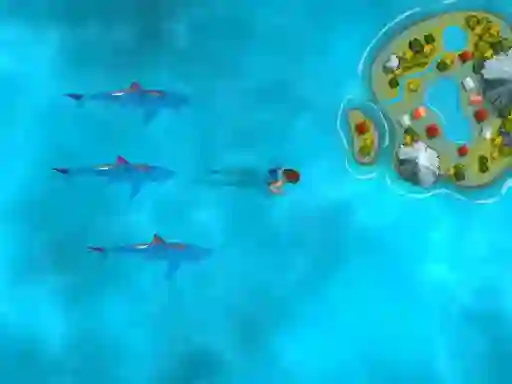 Mäng Survive the Sharks Internetis