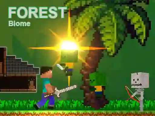 Mäng Noob vs Zombies - Forest biome Internetis