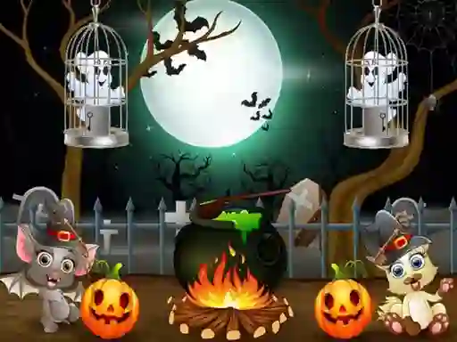 Mäng Halloween Twin Ghosts Rescue Internetis
