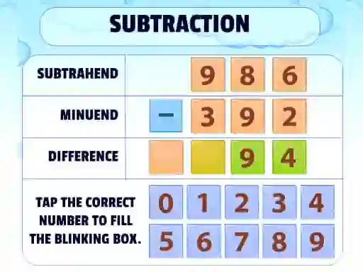 Mäng Subtraction Practice Internetis