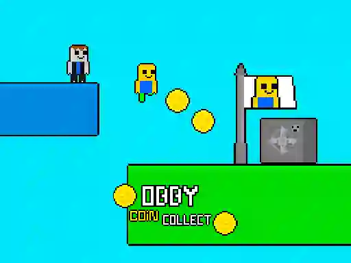 Mäng Obby vs Bacon Rainbow Parkour Internetis