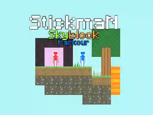 Mäng Stickman Skyblock Parkour Internetis