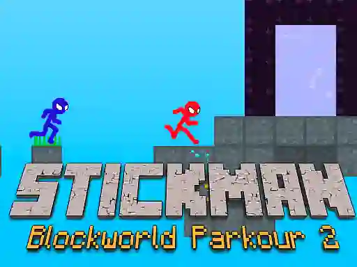 Mäng Stickman Blockworld Parkour 2 Internetis