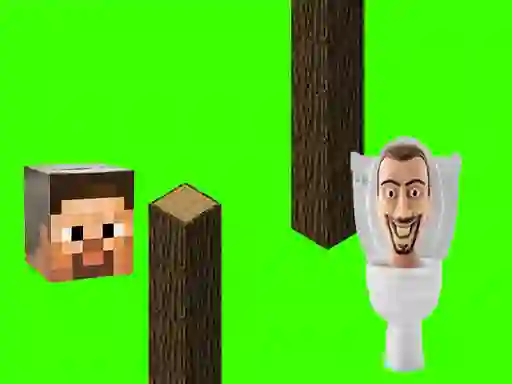 Mäng Spinning Skibidi Toilet Flappy Minecraft Internetis