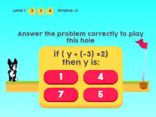 Mäng MathPup Golf 4 Algebra Internetis