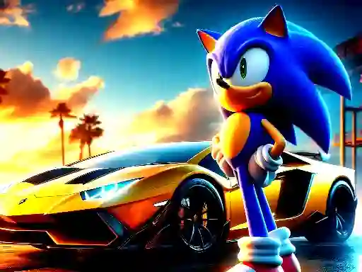 Mäng Sonic Run for Lamborghini Internetis