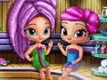 Mäng Shimmer and Shine: sädelevad džinnid saunas  Internetis