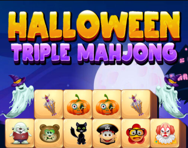 Mäng Halloweeni kolmekordne mahjong  Internetis