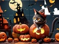 Mäng Pusle: Halloweeni kass  Internetis