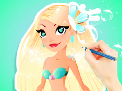 Mäng Värvimisraamat: Aqua Mermaid  Internetis