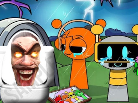 Mäng Sprunki Castle Panic Skibidi WC  Internetis