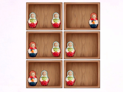 Mäng Sorteeri Matryoshka riiulite järgi!  Internetis