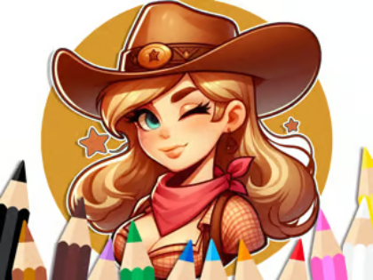 Mäng Värvimisraamat: Cowgirl  Internetis