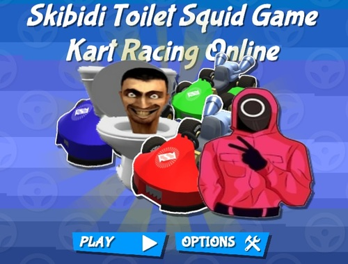 Mäng Skibidi tualettruumi kalmaarimäng kart Racing Online  Internetis
