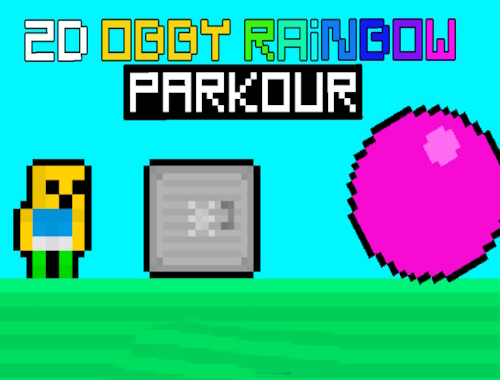 Mäng 2D Obby Rainbow Parkour  Internetis