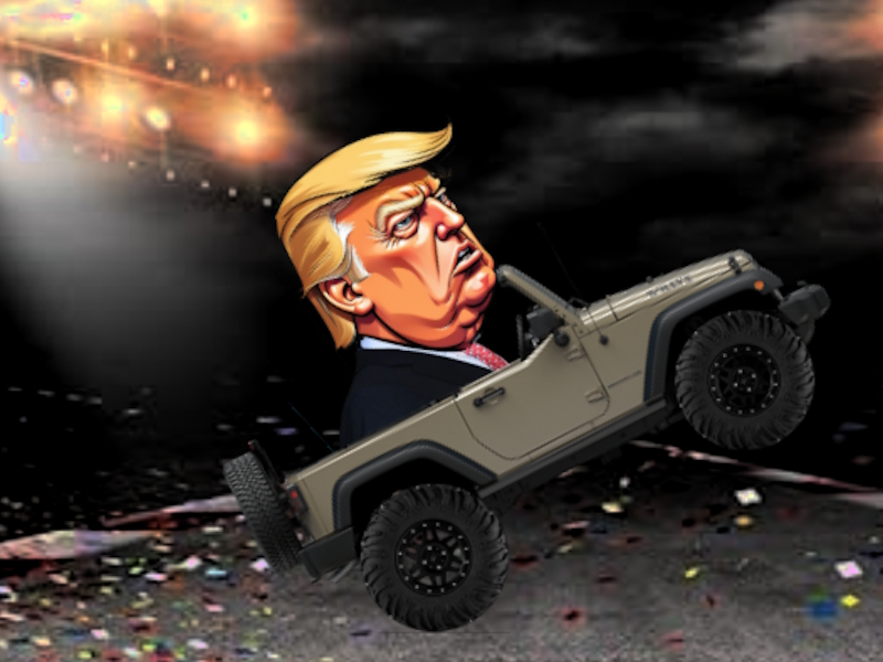 Mäng Trump Wheelie väljakutse Internetis